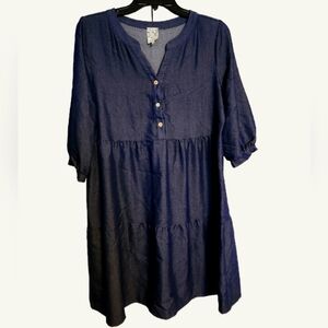 NAIF faux Denim Midi Dress